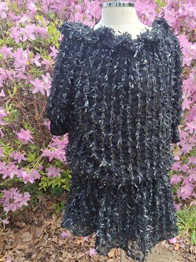 Sz XL Black, tiny bow, sequin,sparkle Dress